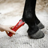 Red liveryman nova trimmer electric horse hoof trimmer in use for precise hoof care and trimming