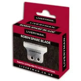 Silver metal replacement blade for liveryman robin trimmers in red and black box robin trimmers replacement blade