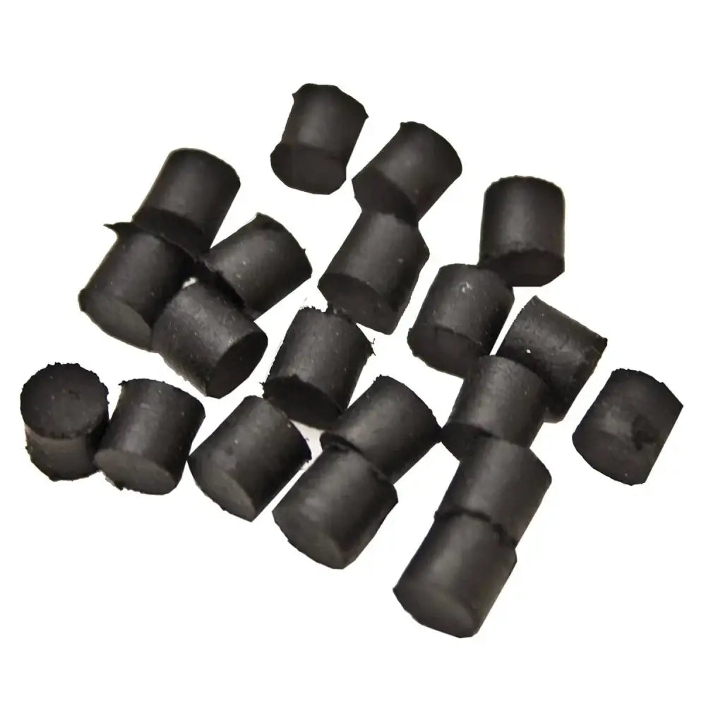Black cylindrical liveryman rubber stud plugs made of rubber for horse tack use