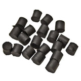 Black cylindrical liveryman rubber stud plugs made of rubber for horse tack use