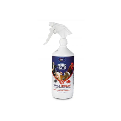 White plastic spray bottle of lodi digrain perbio choc rtu insecticide by twin acre with farm animal label
