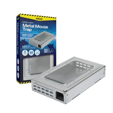 Silver lodi racan multi-catch metal mouse trap with ventilated design and double-entry openings for multiple catch
