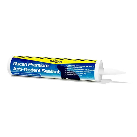 Lodi racan premium anti-rodent sealant in white tube with blue and yellow label for effective rodent protection
