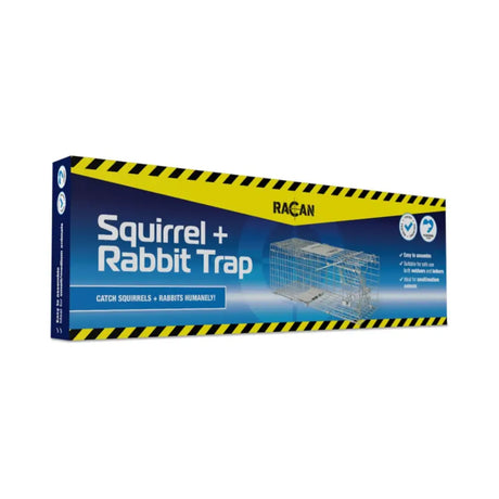 Blue and yellow packaged lodi racan squirrel and rabbit cage trap with traditional style cage for humane catching
