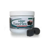 Logic easeflex beef flavour soft chews in a white jar with teal and red labeling to soothe active joints and support long term joint health