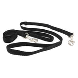 Black dual-leash loop handled reins with silver metal clasps by libbys loop handled for easy control
