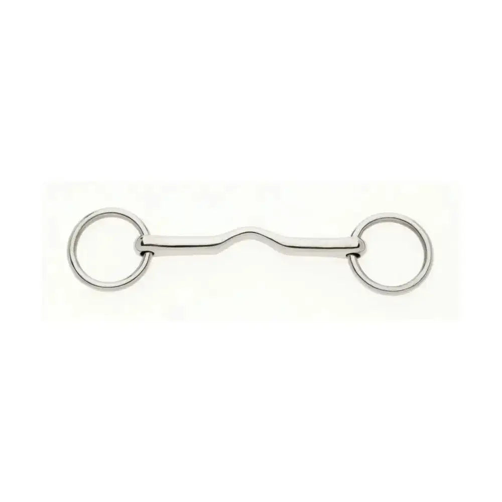 Silver polished metal lorina cambridge mouth cambridge mouth snaffle with smooth low ported snaffle design and circular rings