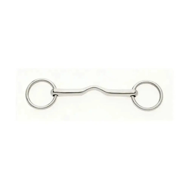 Silver polished metal lorina cambridge mouth cambridge mouth snaffle with smooth low ported snaffle design and circular rings