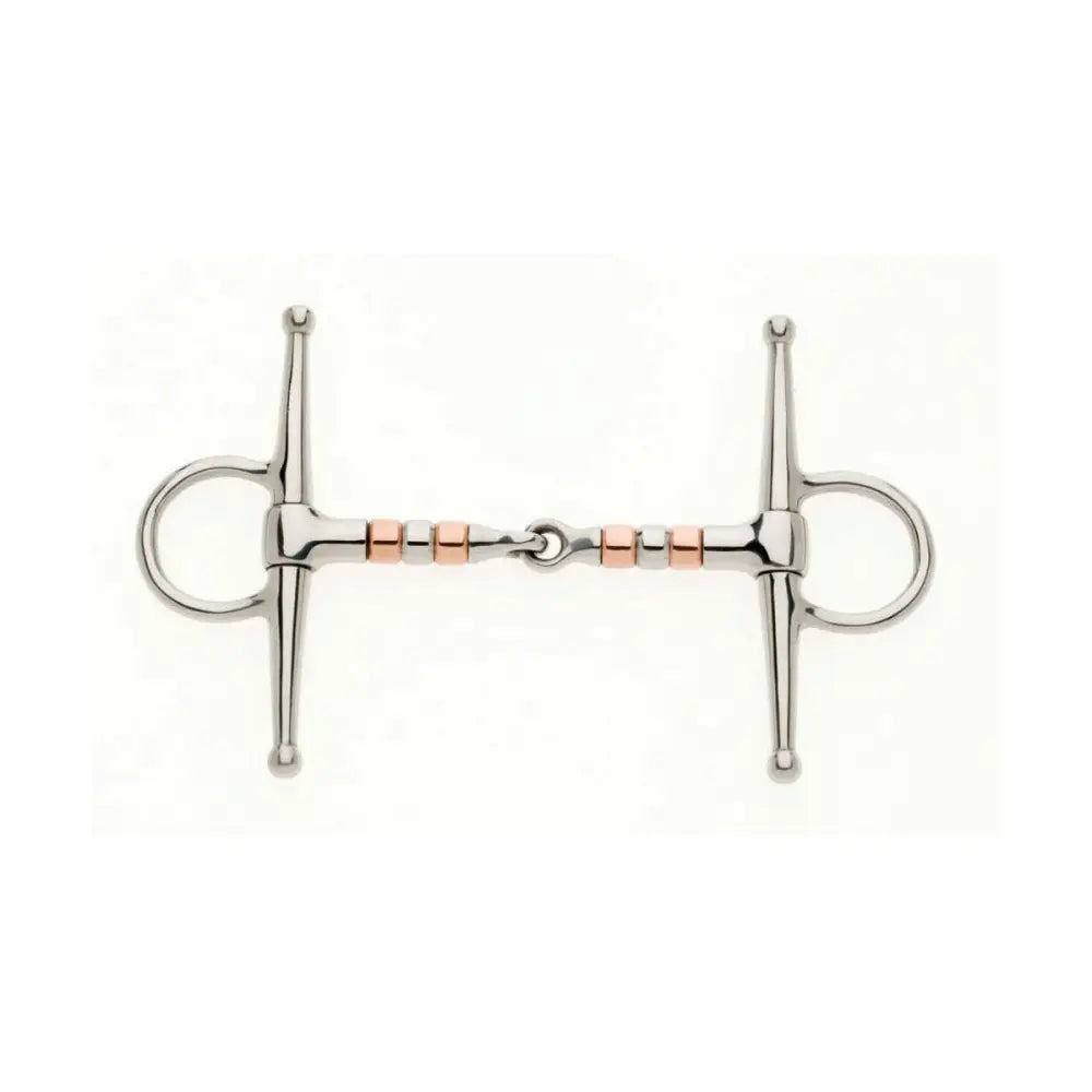 Lorina Copper Roller Full Cheek Jointed Snaffle 4.5" Horse Bits Barnstaple Equestrian Supplies