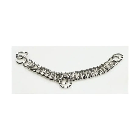 Silver-toned lorina curb chain double link with interlocking oval links and traditional curb chain curved design
