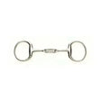 Silver lorina dr bristol eggbutt snaffle with polished metal finish and straight edged angled plate rings