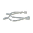 Silver lorina dressage spurs gents with polished metallic finish and rectangular slotted end for precise riding control