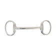 Shiny silver lorina eggbutt mullen mouth snaffle with smooth polished finish and oval-shaped metal rings