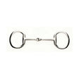 Shiny silver metal lorina eggbutt snaffle with smooth rounded rings and a central joint for horses