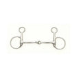 Shiny silver metal lorina filet baucher hanging cheek with two large rings and a jointed horsebit design