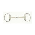 Silver-toned lorina flexi eggbutt jointed snaffle with white rubberized mouthpiece and polished metal rings