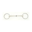 White rubber-nosed lorina flexi loose ring jointed snaffle with silver metal rings and central joint