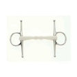 Silver lorina flexi mullen full cheek bit with white rubberized mullen straight bar center for comfortable control
