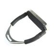 Black rubber-coated metal lorina flexi stirrup with textured grip and silver frame pair flexi stirrups for riding