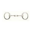 Silver polished metal lorina french link eggbutt snaffle with smooth rounded design and two circular rings for nut cracker action