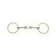 Silver polished metal lorina french link loose ring snaffle with two circular rings and central jointed section