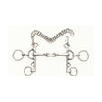 Silver stainless steel lorina french link rugby pelham with chain and multiple rings for horse bit use