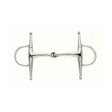 Silver-toned metal lorina full cheek eggbutt jointed snaffle with smooth finish and poll pressure design rings