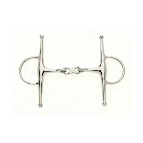 Silver polished metal lorina cheek french link full cheek french link eggbutt snaffle with smooth symmetrical design