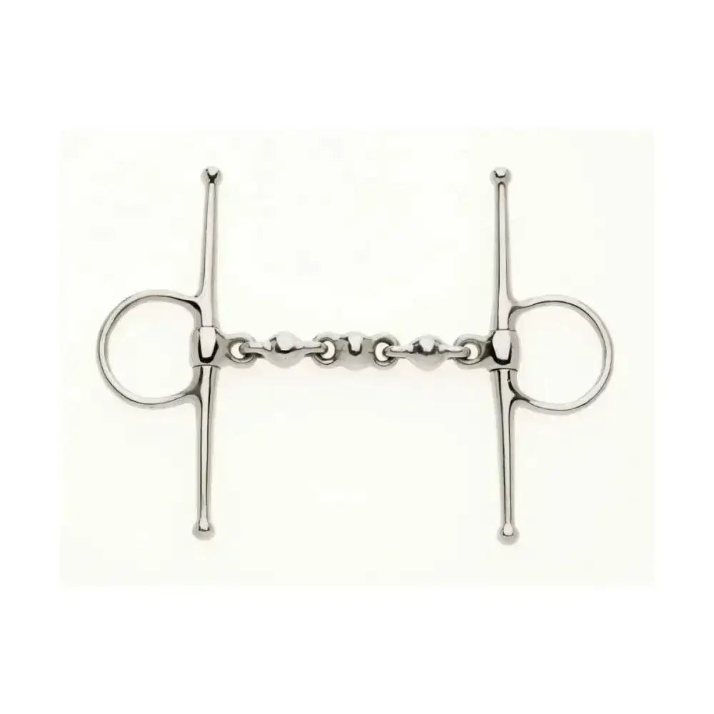 Silver stainless steel lorina full cheek waterford with classic horsebit design for poll pressure and rein aid control