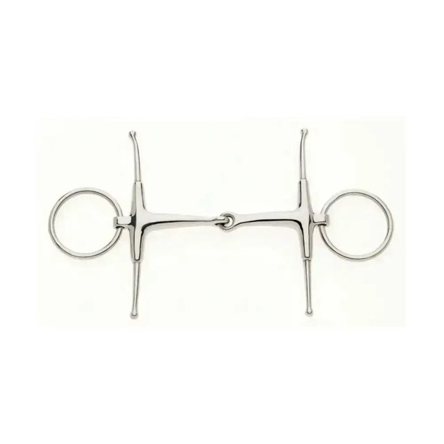 Silver stainless steel lorina loose ring fulmer jointed snaffle with polished finish and symmetrical horsebit design