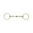 Shiny silver lorina loose ring jointed snaffle with smooth polished metal rings for disciplines requiring sensitive contact