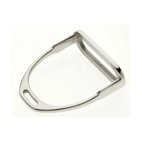 Shiny chrome lorina psob stirrup irons pair with prussia sided open design and perforated ventilation sides