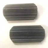 Black ribbed rubber wheel covers showing back side for lorina stirrup treads rounded treads rounded rubber
