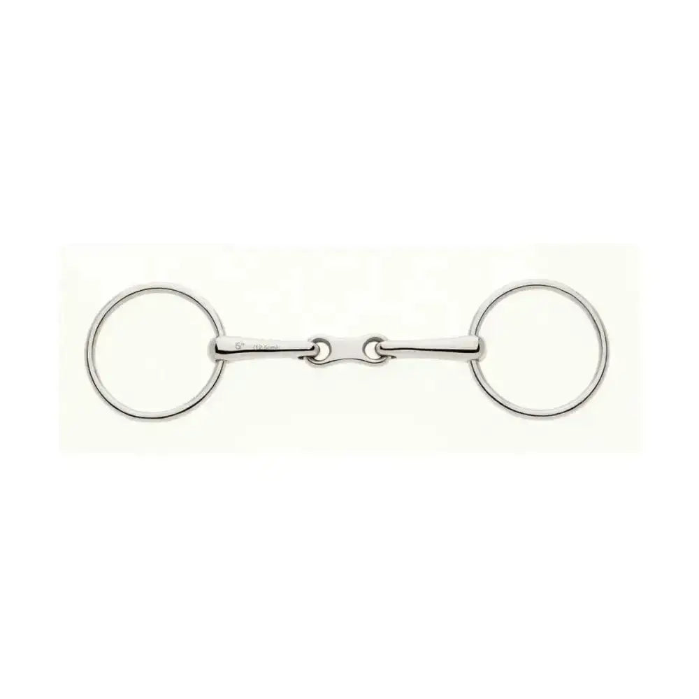 Silver stainless steel lorina thin french link loose ring snaffle bit with polished finish and classic design