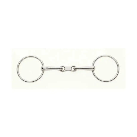 Silver stainless steel lorina thin french link loose ring snaffle bit with polished finish and classic design