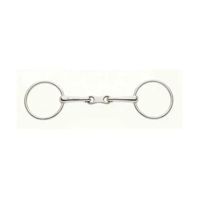 Silver stainless steel lorina thin french link loose ring snaffle bit with polished finish and classic design