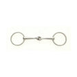Silver polished metal lorina weymouth bradoon loose ring bit with simple design featuring two rings and central bar
