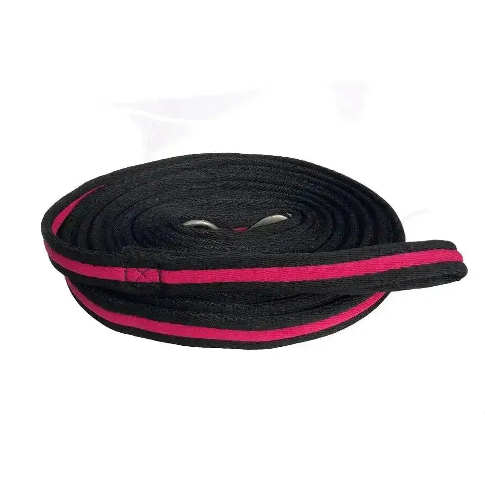 Black and pink woven strap with metal buckle for lunge lines rhinegold soft feel carnival lunge use
