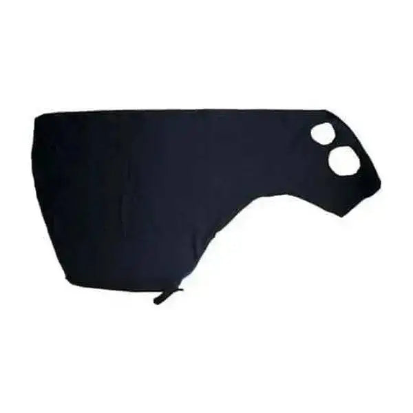 Black lycra stretch hoods dashboard cover with two circular cutouts for horses neck covers