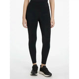 Black lydia mesh leggings with high waist and subtle side mesh panel detailing for a sleek look