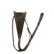 Brown leather mackey classic bib martingale with metal rings and adjustable straps for a secure fit