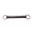 Brown leather horse bit with silver metal rings part of the mackey classic irish martingale for horses
