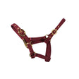Maroon woven nylon equisential nylon headcollar with gold-toned metal hardware by mackey equisential