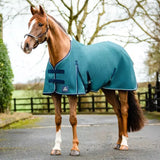 Teal textured shannon air cooler horse rug with navy trim and adjustable straps for a cooler horse rug fit