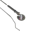 Black mactack dressage whip cw35 with textured grip and braided cord for precise riding control