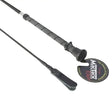 Black mactack dressage whip cw37k with easy-grip twisted rubber handle and braided cord for precise control