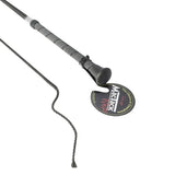 Black mactack dressage whip cw37 with twisted easy-grip handle textured grip and braided cord riding crop