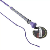 Purple mactack dressage whip cw37 with twisted easy-grip handle and textured gray grip for precise riding control