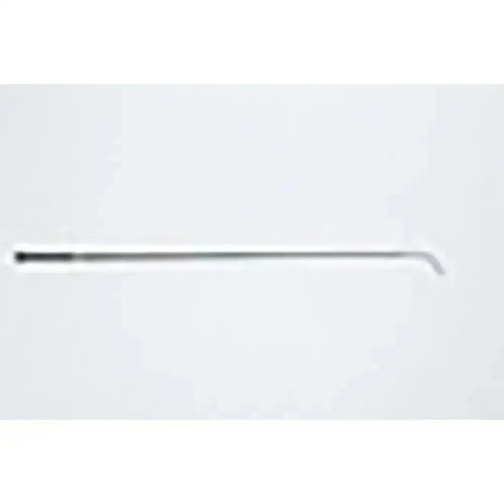 Silver metal mactack dressage whip cw50 with straight shaft and curved end for fine coloured woven use