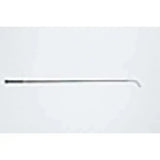 Silver metal mactack dressage whip cw50 with straight shaft and curved end for fine coloured woven use